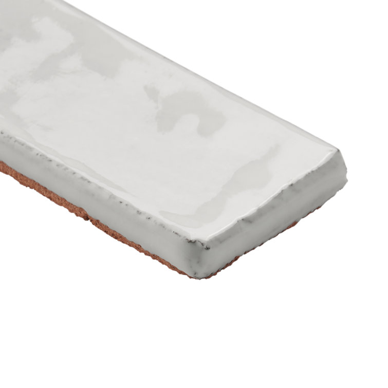 Orion White Glossy Ceramic Subway Wall Tile 2" x 8"