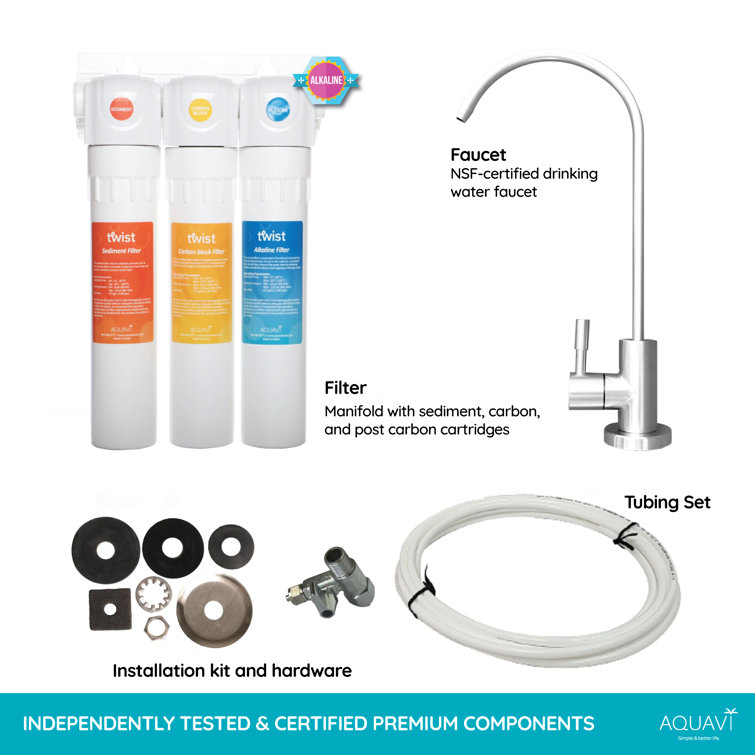 Aquavi Twist 3-Stage White Under-Sink Water Filtration System