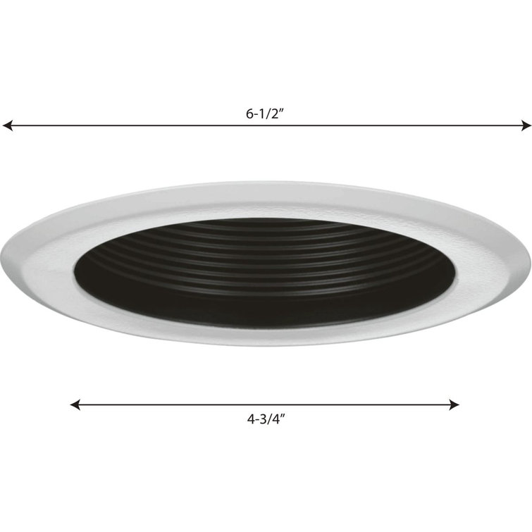5" Black Indoor/Outdoor Step Baffle Recessed Trim