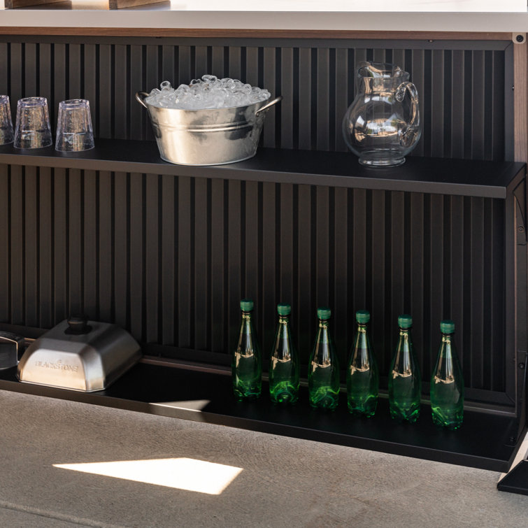 Black 10' x 10' Steel Outdoor Bar and Grill Pavilion