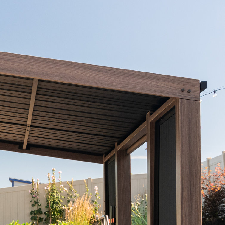 Black 10' x 10' Steel Outdoor Bar and Grill Pavilion