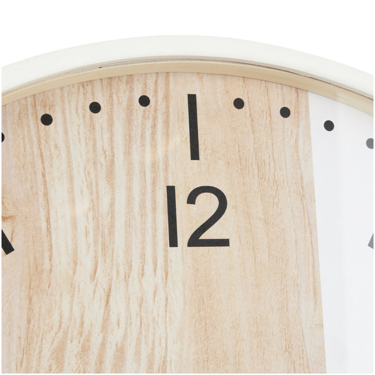 Nesrine 40'' Brown and White Stainless Steel Wall Clock