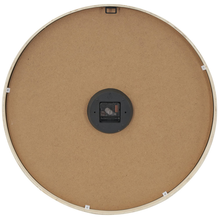Nesrine 40'' Brown and White Stainless Steel Wall Clock