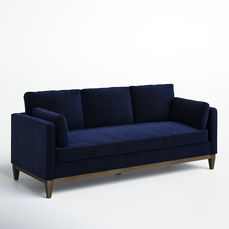 Knox 84" Lawson Track Arm Sofa in Dark Navy Blue Performance Velvet