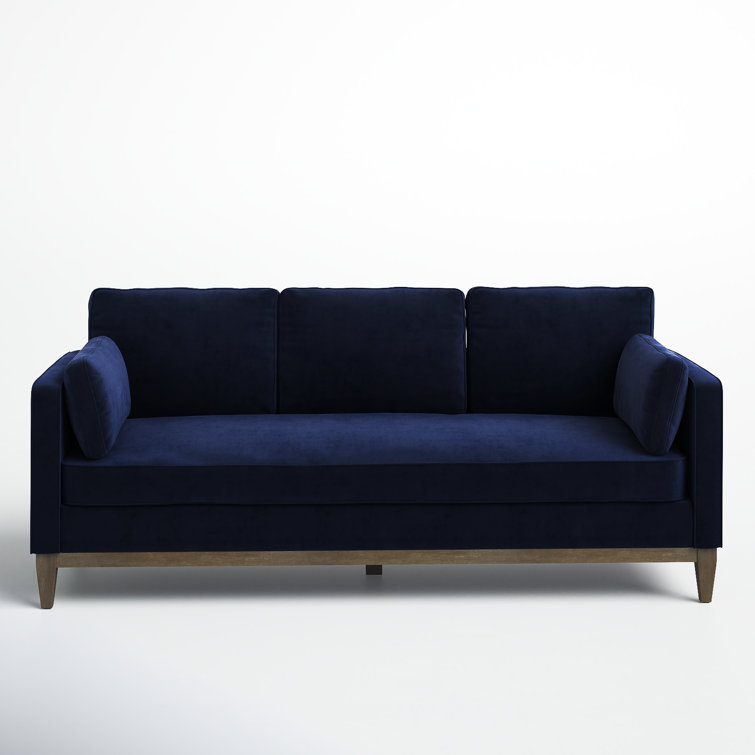 Knox 84" Lawson Track Arm Sofa in Dark Navy Blue Performance Velvet