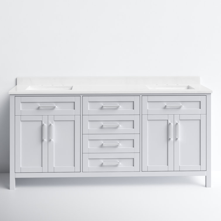 Tahoe 72'' Dove Gray Double Sink Bathroom Vanity with Chrome Hardware