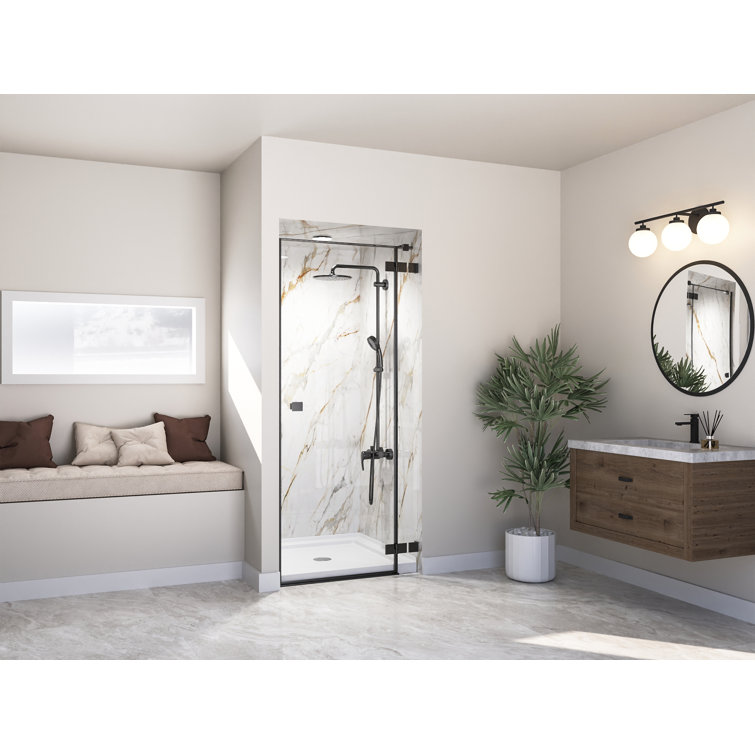 DeerValley 35" White Acrylic Square Shower Base with Center Drain