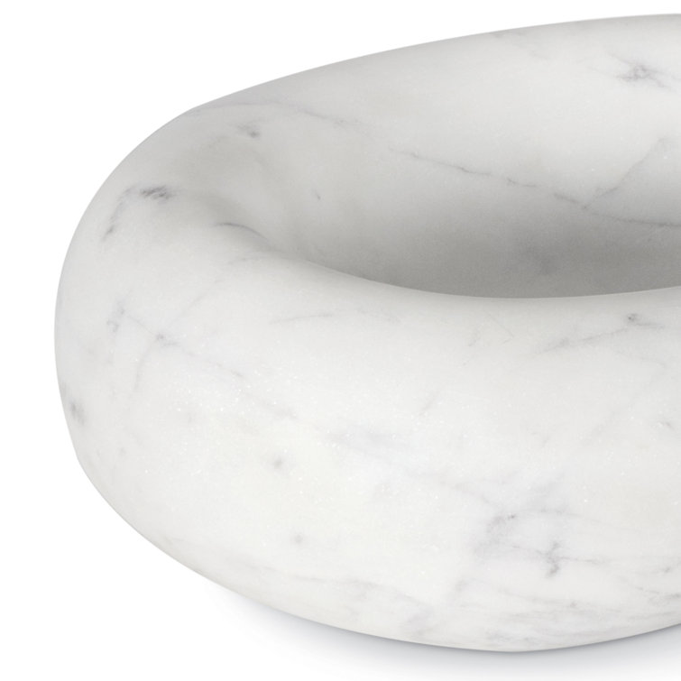 Handcrafted White Marble Decorative Bowl