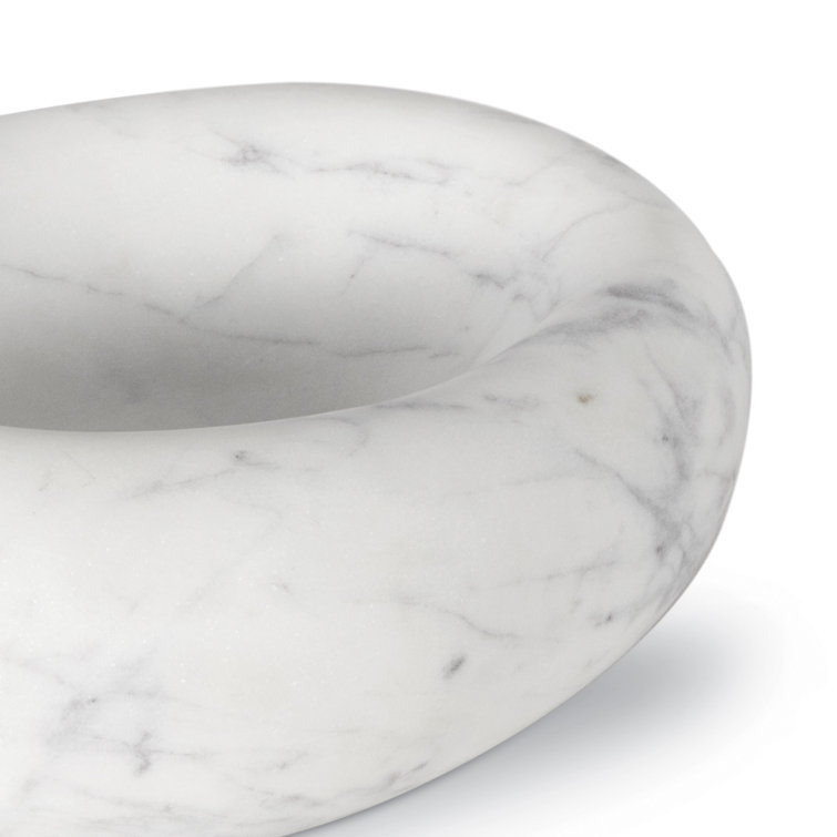Handcrafted White Marble Decorative Bowl
