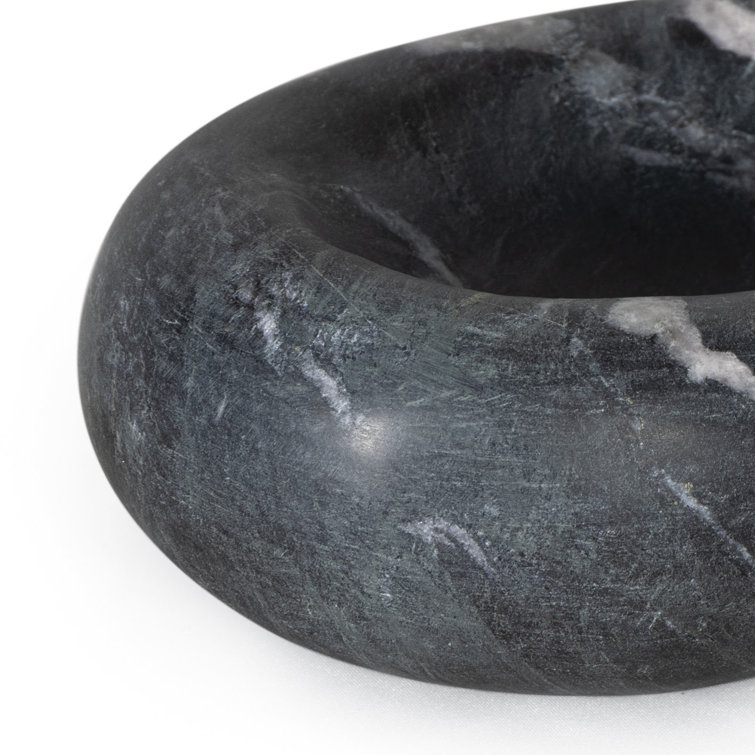 Handcrafted Black Marble Decorative Bowl