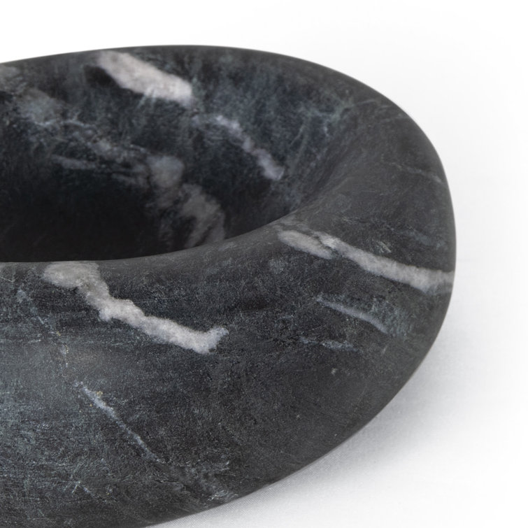 Handcrafted Black Marble Decorative Bowl