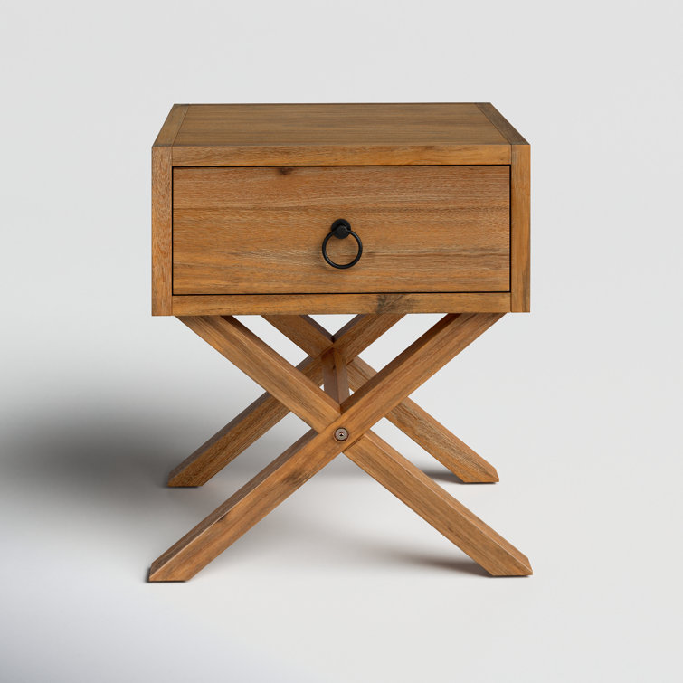Lark Natural Wood and Metal 90" Rectangular End Table with Storage