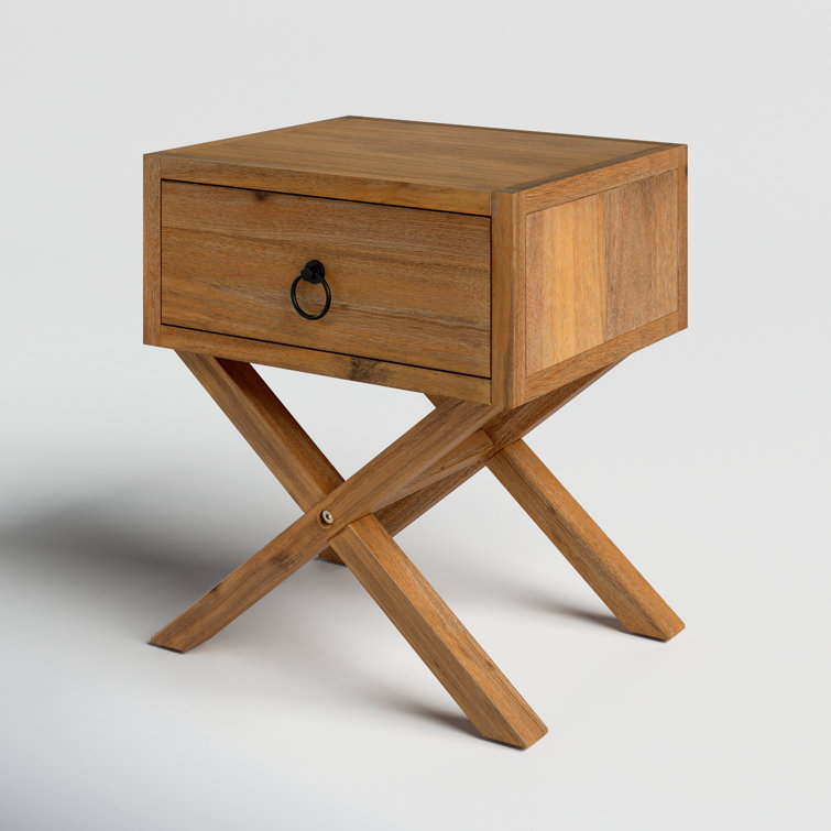 Lark Natural Wood and Metal 90" Rectangular End Table with Storage