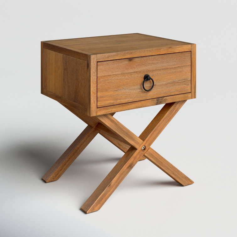 Lark Natural Wood and Metal 90" Rectangular End Table with Storage