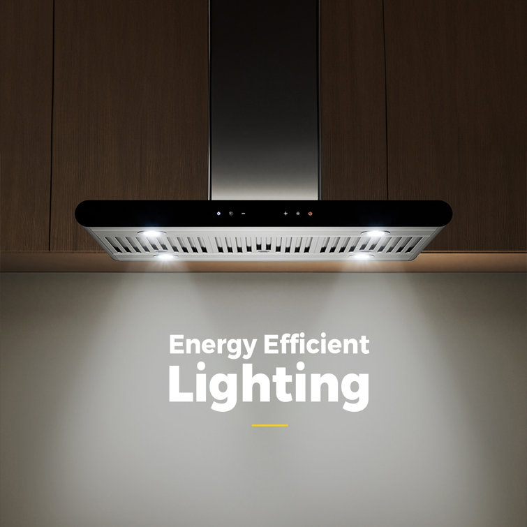 Empava 36" Stainless Steel Island Mount Range Hood with LED Lights