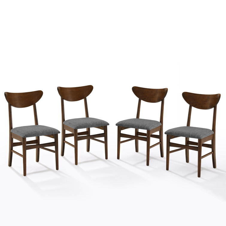 Landon Mahogany Upholstered Mid-Century Modern Side Chair Set