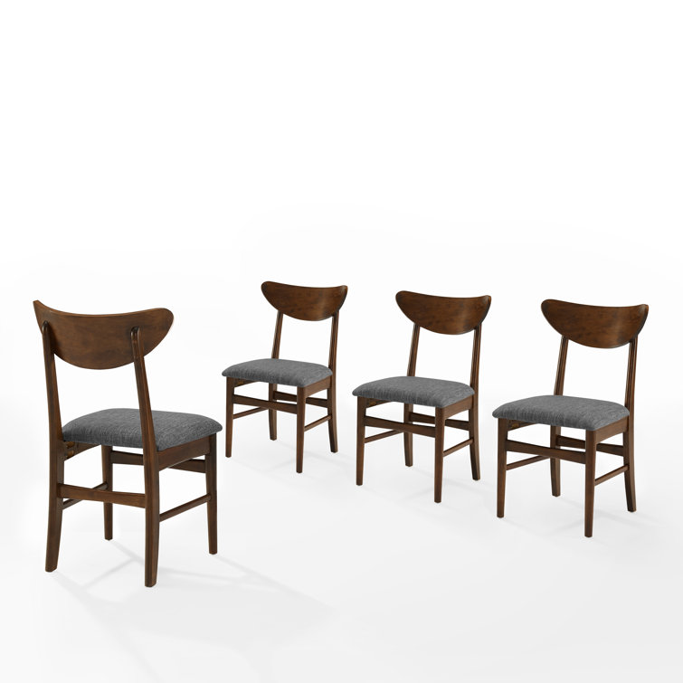 Landon Mahogany Upholstered Mid-Century Modern Side Chair Set