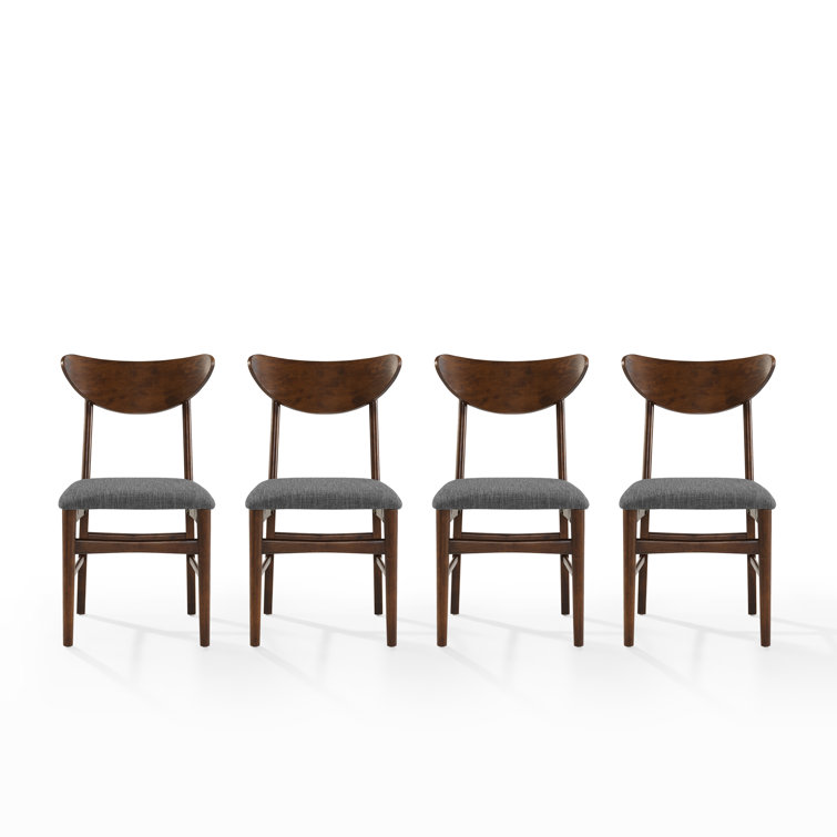 Landon Mahogany Upholstered Mid-Century Modern Side Chair Set