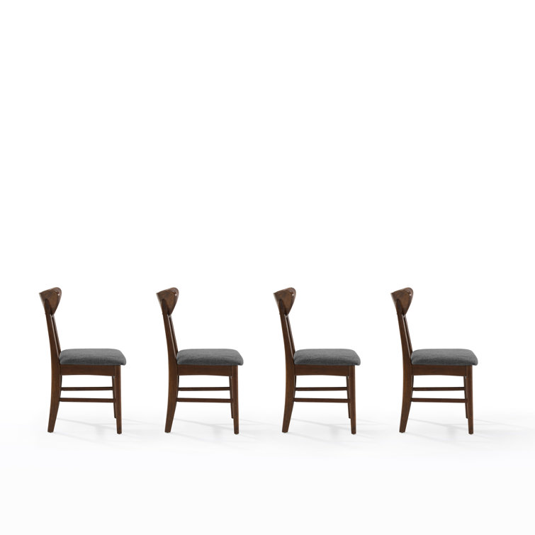 Landon Mahogany Upholstered Mid-Century Modern Side Chair Set