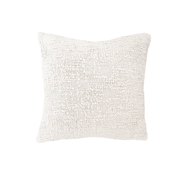 Cozy Cotton White Boucle Euro Pillow Cover 26x26
