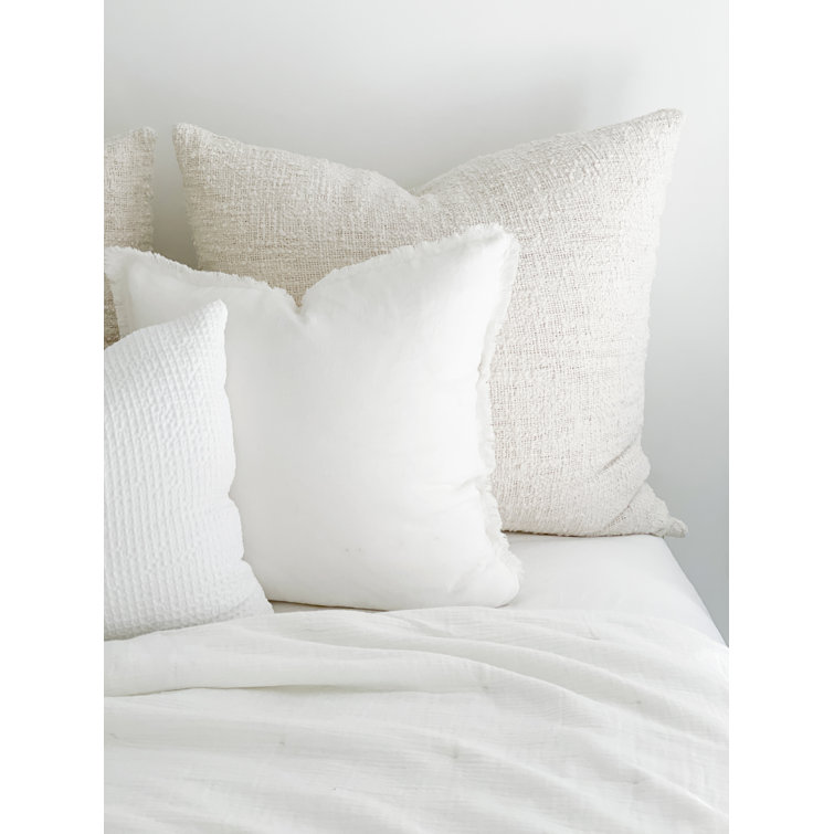 Cozy Cotton White Boucle Euro Pillow Cover 26x26