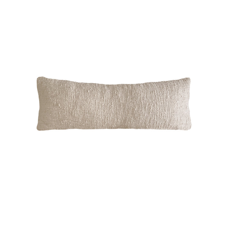 Cozy Cotton Beige Boucle Body Pillow with Down Alternative Fill