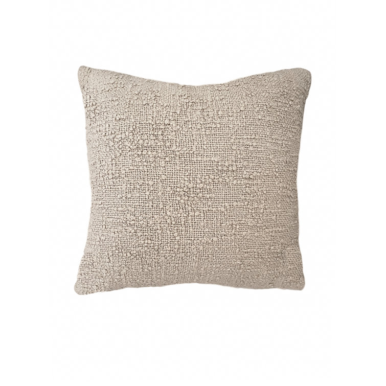 Cozy Beige Cotton Boucle 20" Pillow Cover