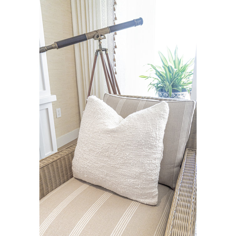 Cozy Cotton White Boucle Euro Pillow Cover 26x26