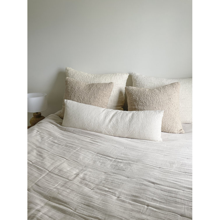 Cozy Beige Cotton Boucle 20" Pillow Cover