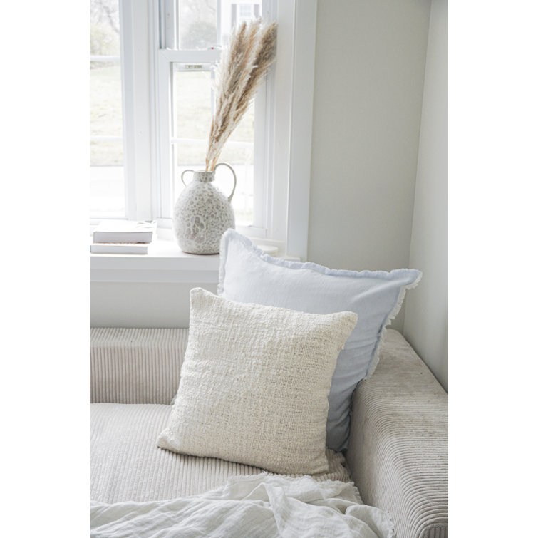 Cozy Cotton White Boucle Euro Pillow Cover 26x26