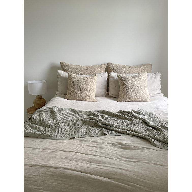 Beige Cotton Boucle Dutch Euro Pillow 28x36