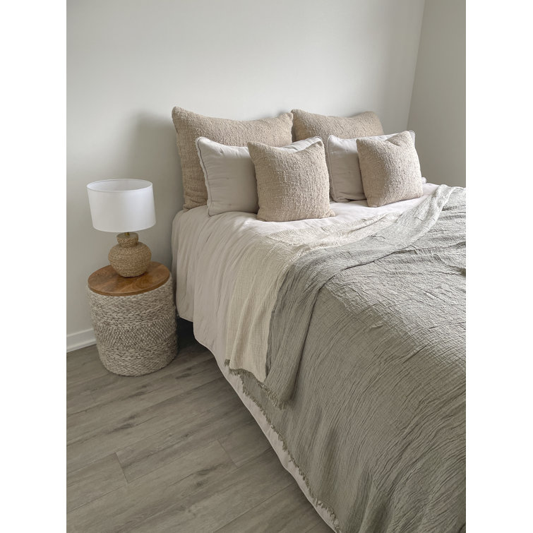 Beige Cotton Boucle Dutch Euro Pillow 28x36