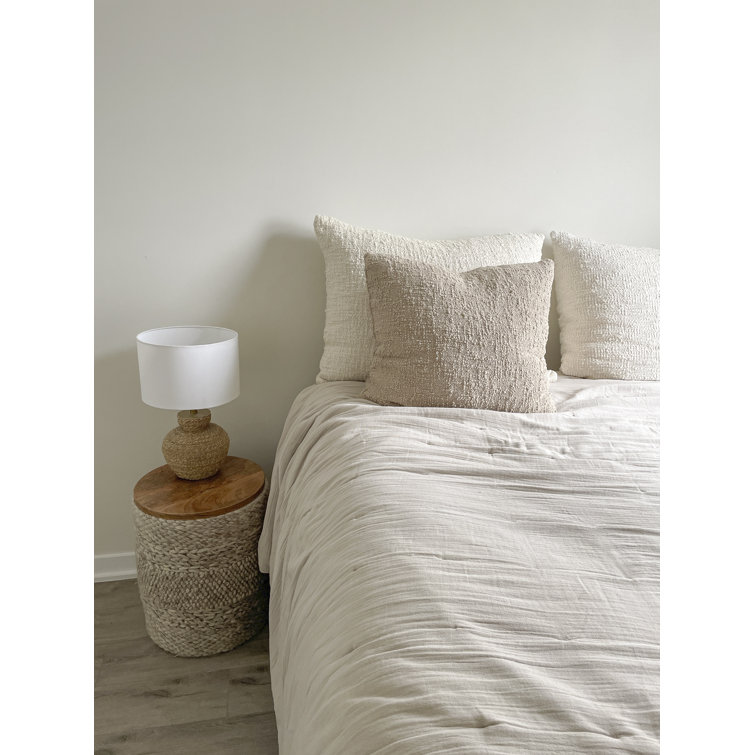 Cozy Beige Cotton Boucle 20" Pillow Cover