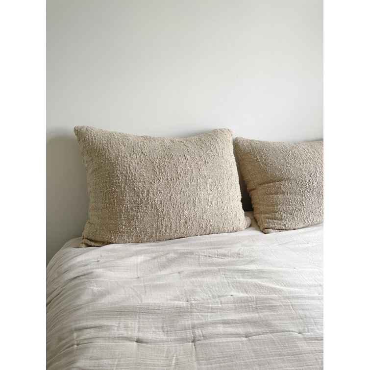 Beige Cotton Boucle Dutch Euro Pillow 28x36