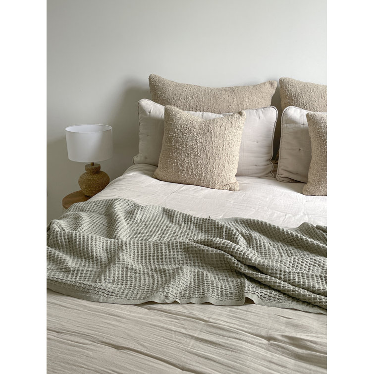 Beige Cotton Boucle Dutch Euro Pillow 28x36