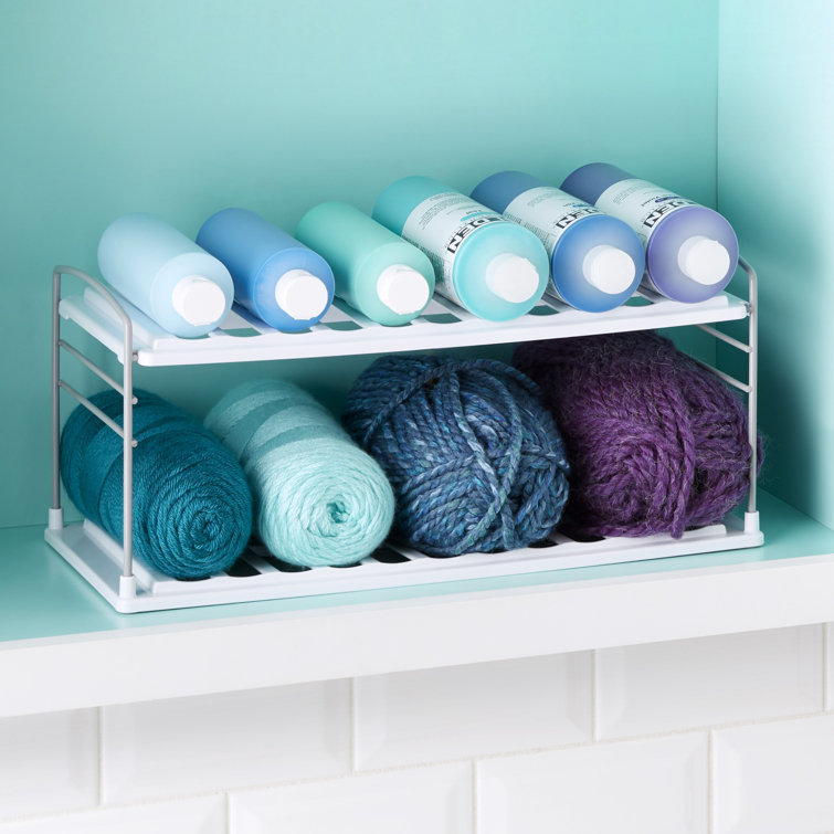 Adjustable 2-Shelf Wide Steel Bottle & Mug Organizer