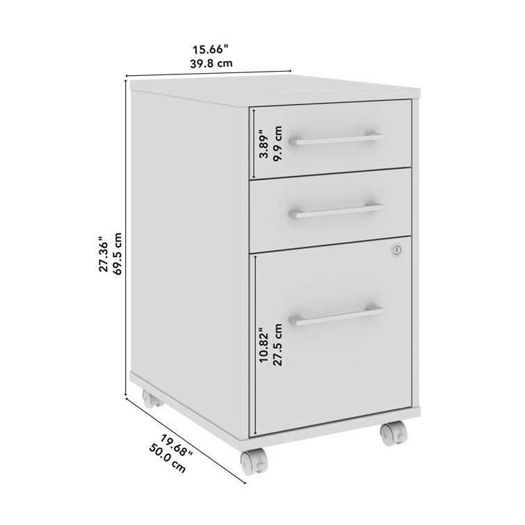 Platinum Gray 3-Drawer Lockable Mobile File Cabinet