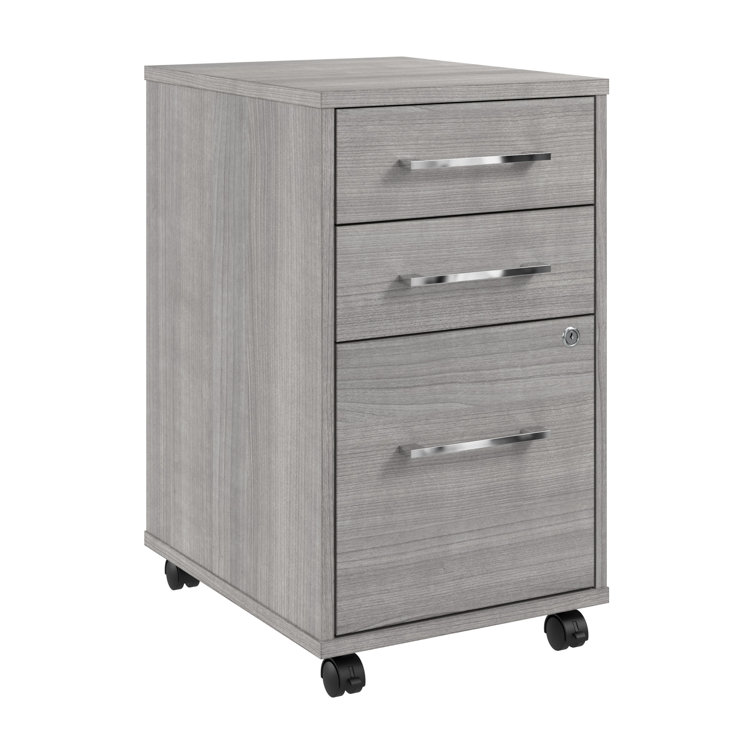 Platinum Gray 3-Drawer Lockable Mobile File Cabinet