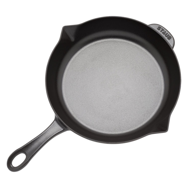 Matte Black 12-inch Enameled Cast Iron Fry Pan with Helper Handle