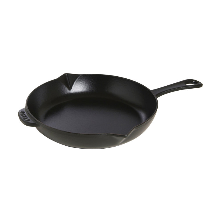 Matte Black 12-inch Enameled Cast Iron Fry Pan with Helper Handle