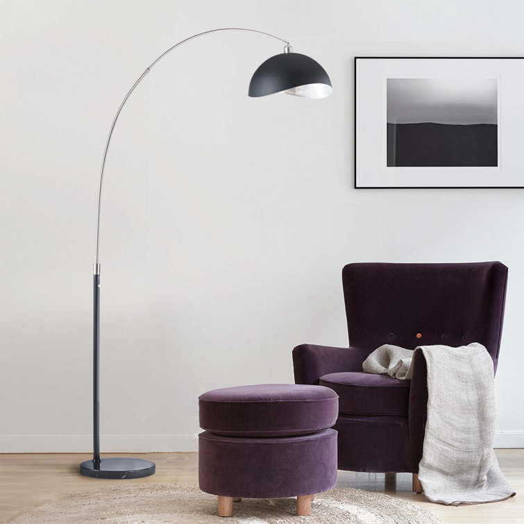 Luna Bella 92" Matte Black and Nickel Arc Floor Lamp