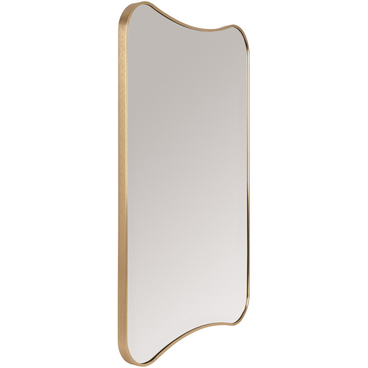 Bellona Gold Aluminum Wavy Rectangular Wall Mirror