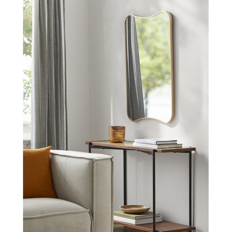 Bellona Gold Aluminum Wavy Rectangular Wall Mirror