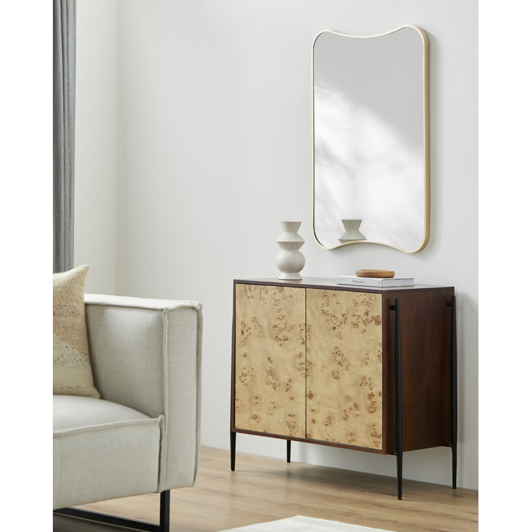 Bellona Gold Aluminum Wavy Rectangular Wall Mirror