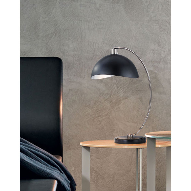 Luna Bella Mid-Century Modern Arc Table Lamp in Antique Nickel