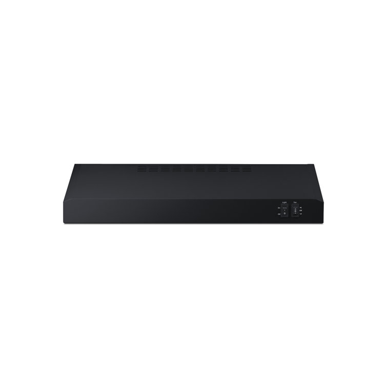 Black Steel Convertible Under Cabinet Range Hood with Charcoal Filter