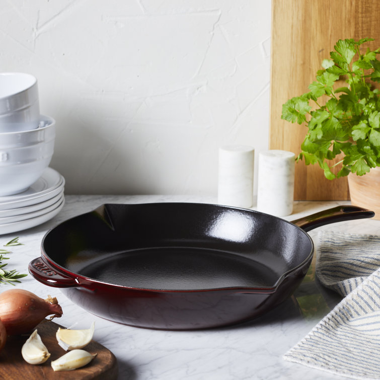 Grenadine Enameled Cast Iron 10-inch Fry Pan with Helper Handle