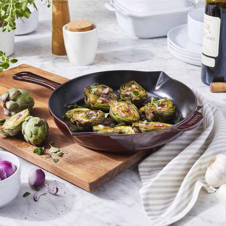 Grenadine Enameled Cast Iron 10-inch Fry Pan with Helper Handle