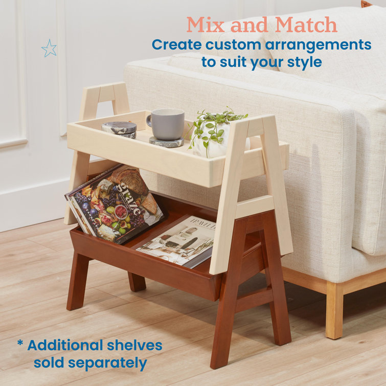 Dark Walnut Adjustable Stacking Shoe Organizer