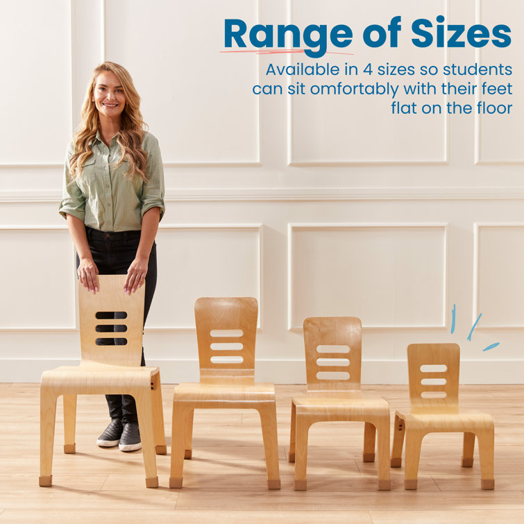 Natural Light Wood Bentwood Kids Dining Chairs, 2-Pack